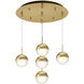 Pluto Multi Pendant Ceiling Light in Brushed Gold