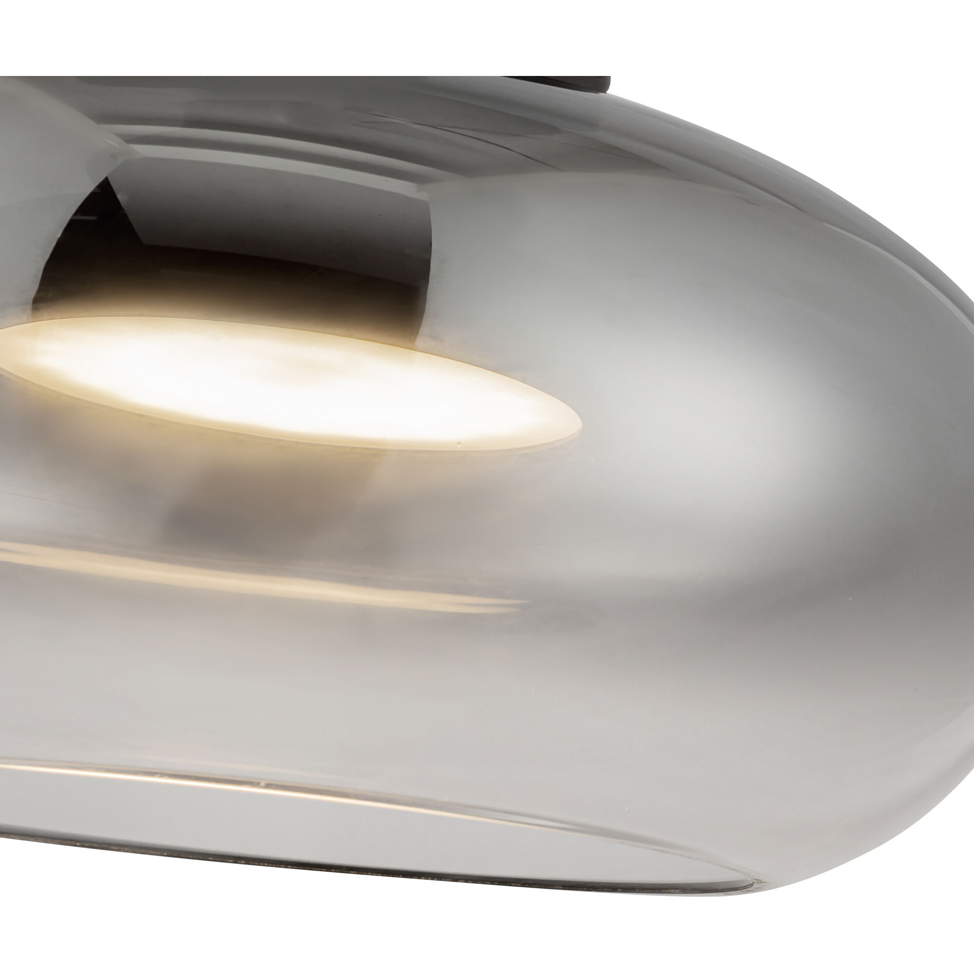 Trinity LED 14.25 inch Black/Smoked Semi-Flush Mount Ceiling Light in Smoked Glass