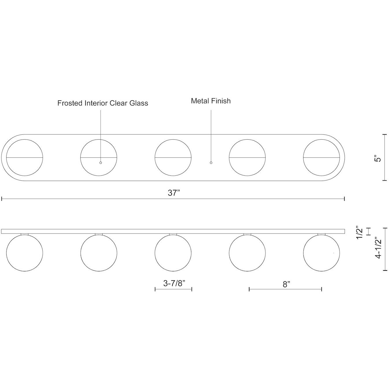 Pluto LED 37 inch Brass Vanity Light Wall Light in Vintage Brass
