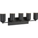 Nola 5 Light 31.75 inch Black Bath Vanity Light Wall Light in Matte Opal Glass
