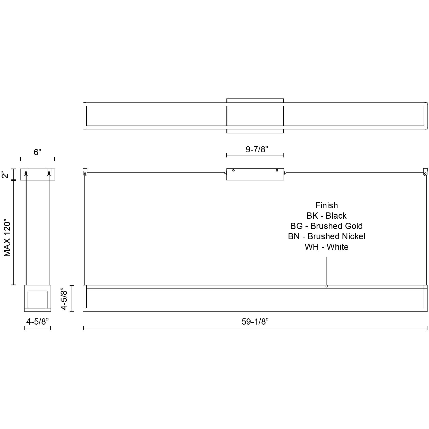 Plaza LED 59.13 inch White Linear Pendant Ceiling Light