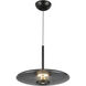 Kyoto LED 17.75 inch Black Pendant Ceiling Light in Smoked Glass