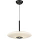 Kyoto LED 17.75 inch Black Pendant Ceiling Light in Glossy Opal Glass Shade