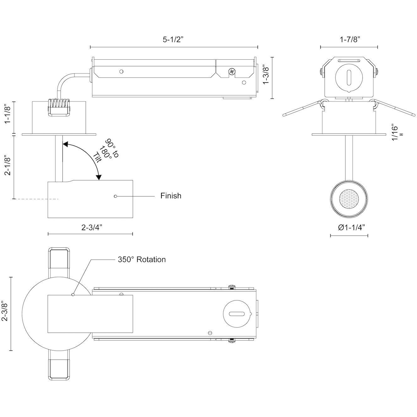 Downey LED 2.38 inch White Semi-Flush Mount Ceiling Light