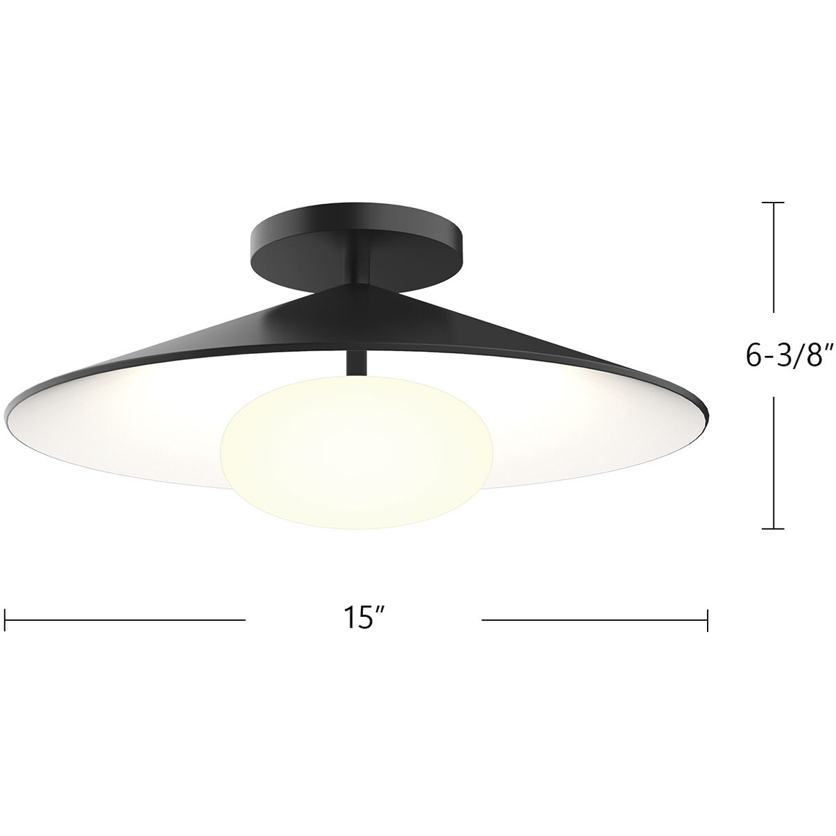 Cruz LED 15 inch Felt - Gray Flush Mount Ceiling Light in Felt Shade