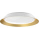 Jasper LED 19.13 inch White and Gold Flush Mount Ceiling Light
