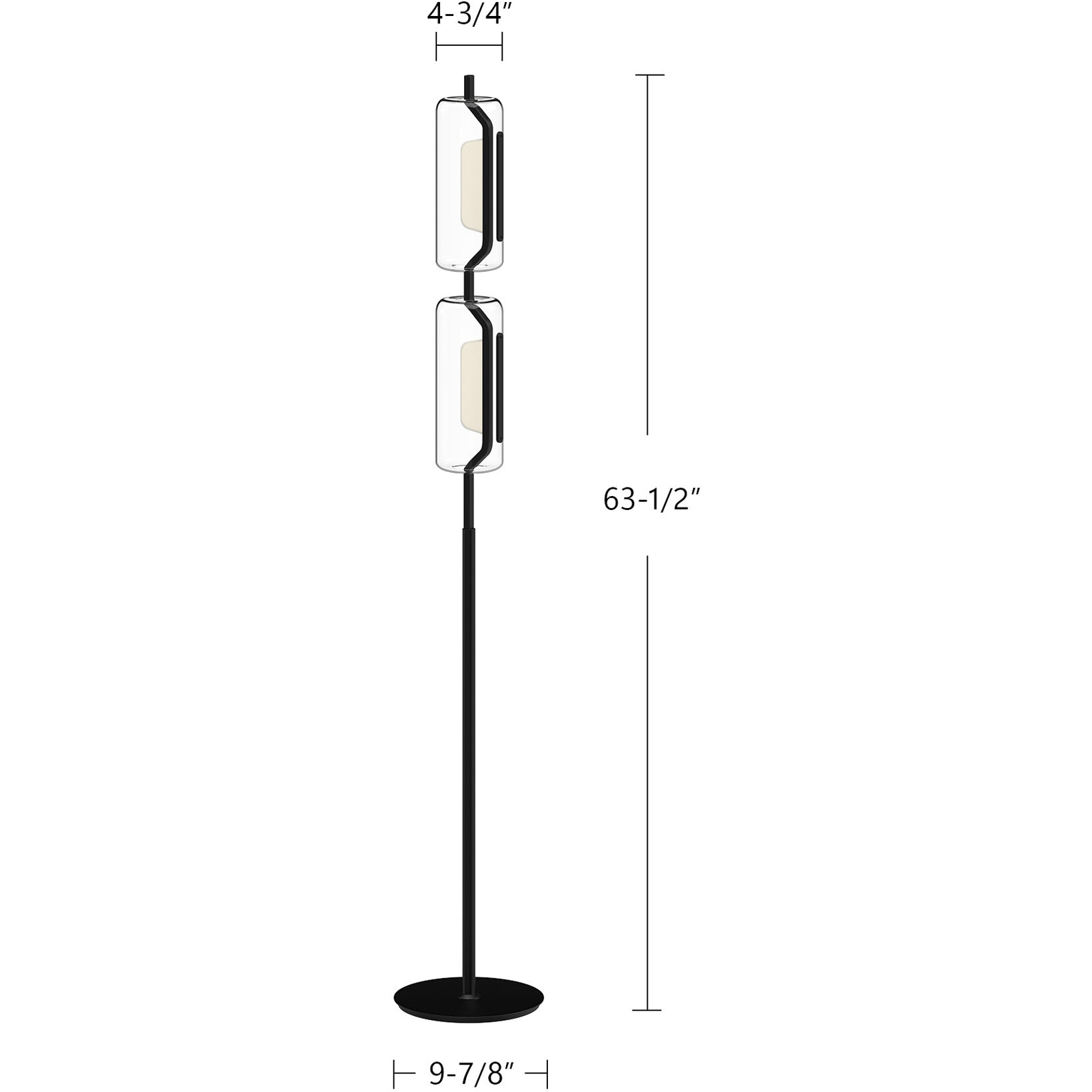Hilo 63.5 inch 17.00 watt Black Floor Lamp Portable Light
