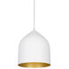 Helena LED 7.88 inch White and Gold Pendant Ceiling Light
