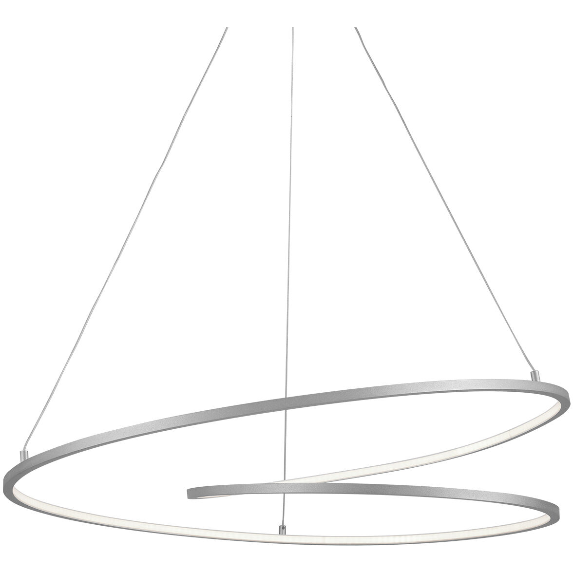 Twist Pendant Ceiling Light in Antique Silver