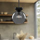 Arcadia 1 Light 7.88 inch Black/Smoked Pendant Ceiling Light in Smoked Glass