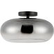 Trinity LED 14.25 inch Black/Smoked Semi-Flush Mount Ceiling Light in Smoked Glass