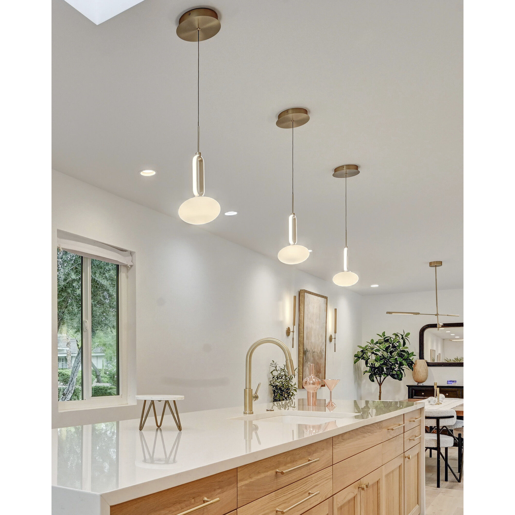 Tavira Pendant Ceiling Light in Brushed Gold