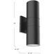 Lund LED 12 inch Black Exterior Wall Sconce