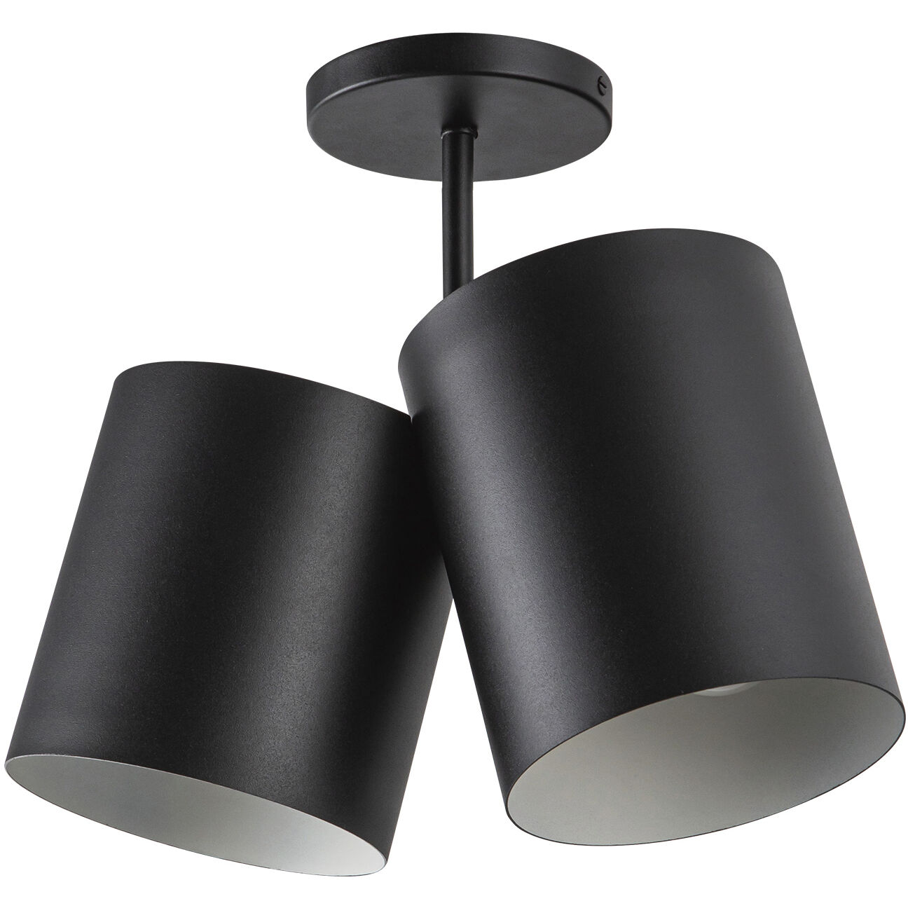 Keiko 2 Light 6 inch Black Semi-Flush Mount Ceiling Light