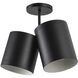 Keiko 2 Light 6 inch Black Semi-Flush Mount Ceiling Light