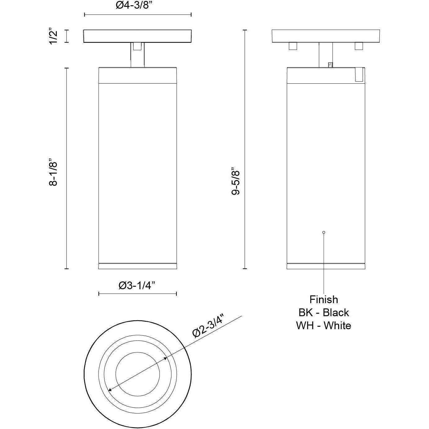 Lorna LED 4.38 inch White Adjustable Ceiling Mount Ceiling Light