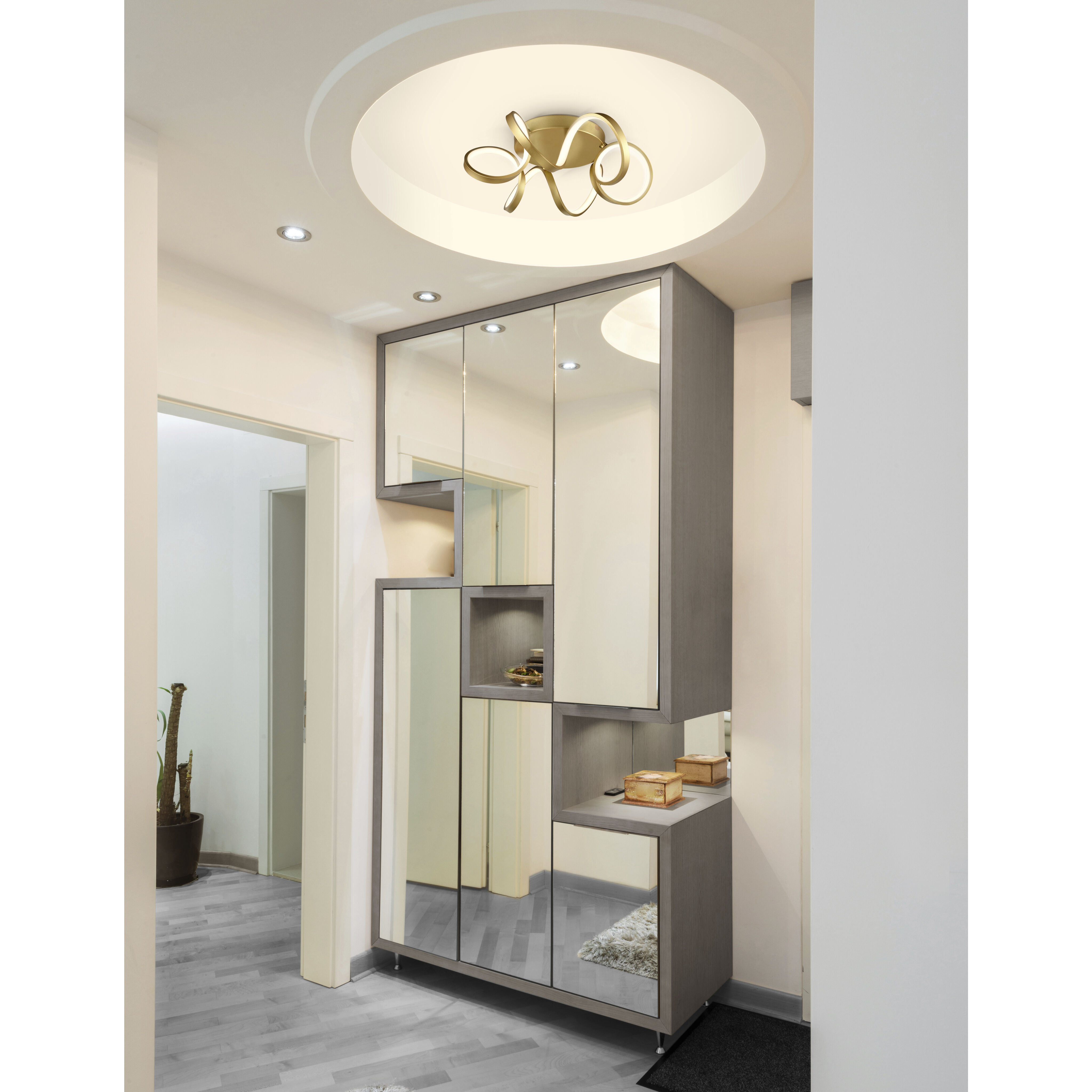 Synergy LED 20 inch Antique Brass Flush Mount Ceiling Light