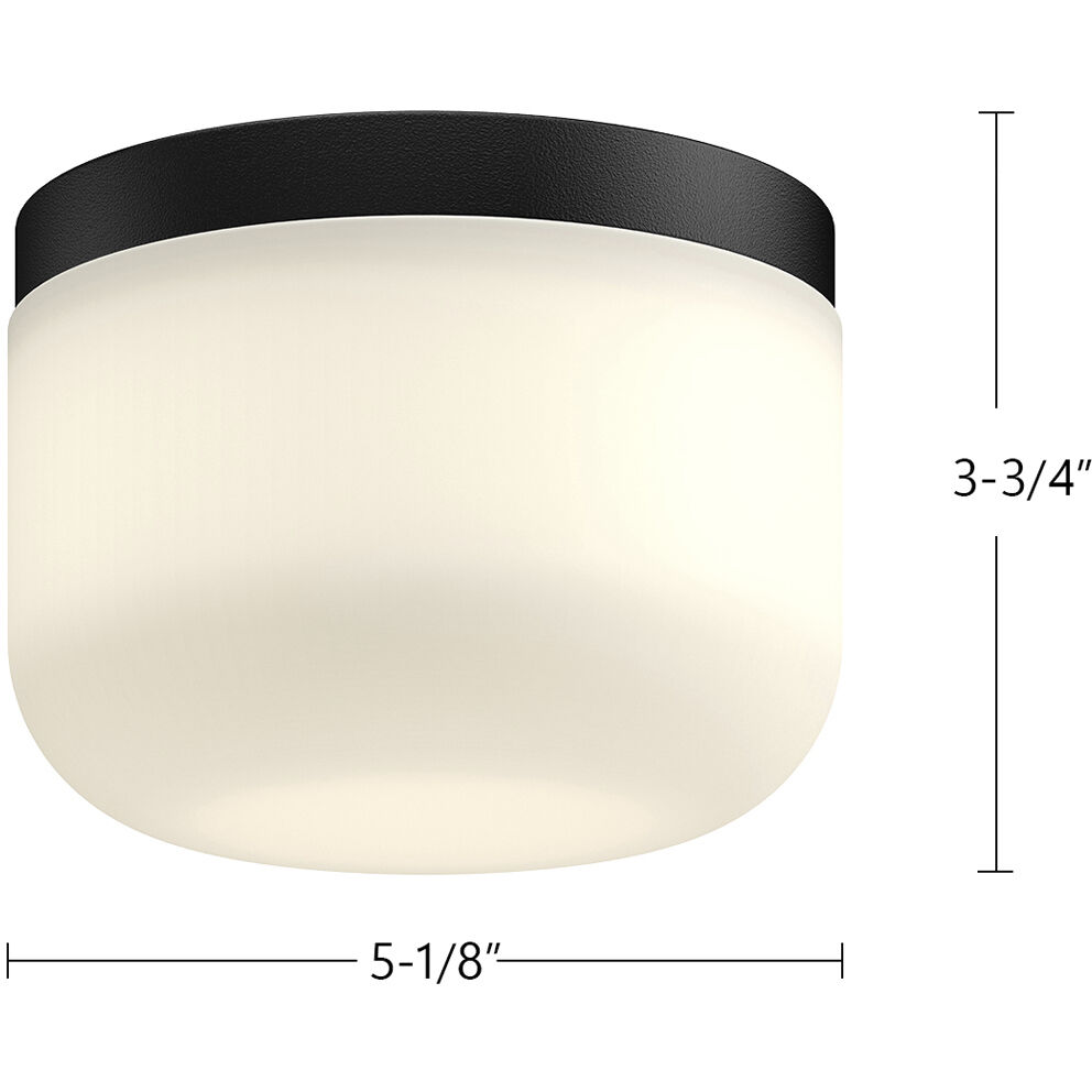 Mel LED 5.13 inch Black/Opal Glass Flush Mount Ceiling Light