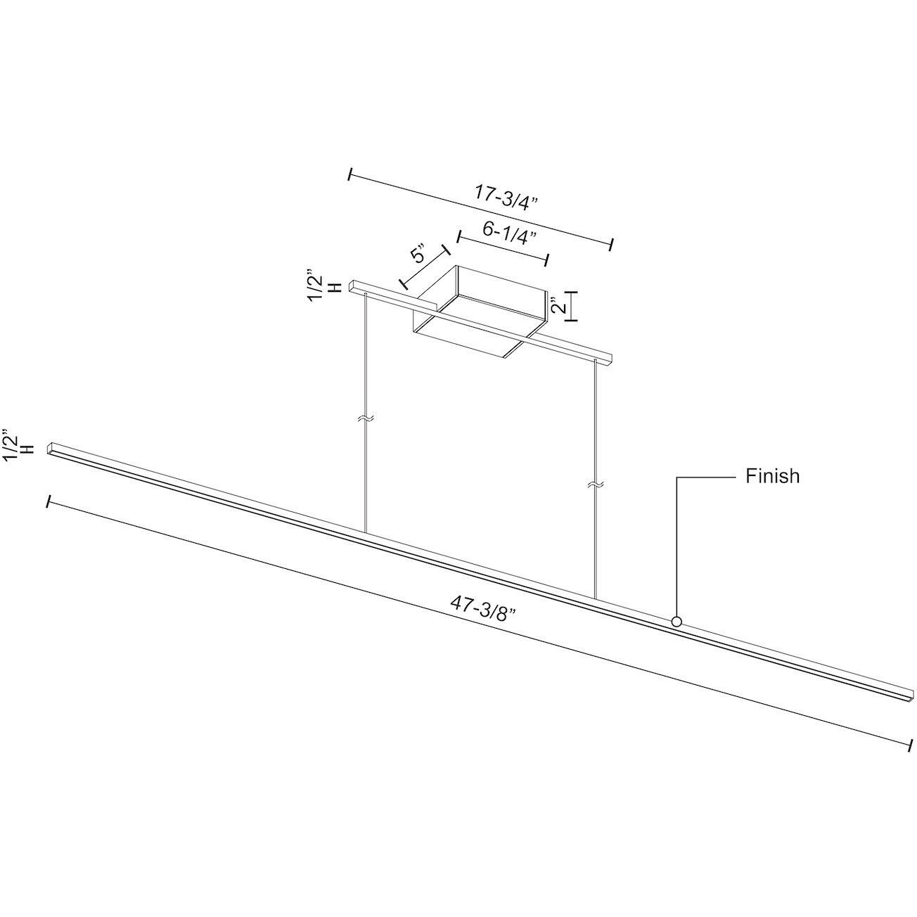Vega Minor LED 47.38 inch White Linear Pendant Ceiling Light