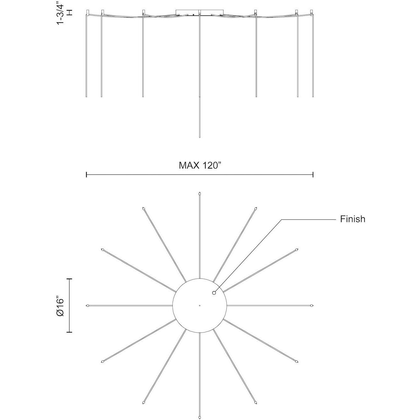 Marquee Multi Pendant Canopy System Ceiling Light in Black