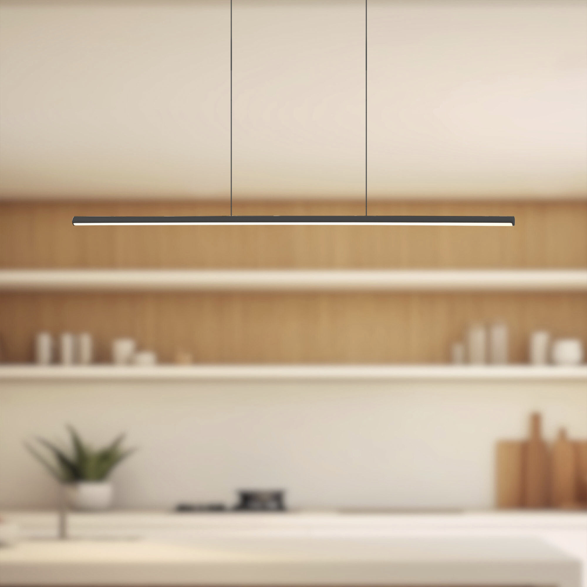 Chute LED 35.5 inch Black Linear Pendant Ceiling Light