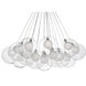 Bolla LED 28 inch Chrome Chandelier Ceiling Light in Clear Glass Shade