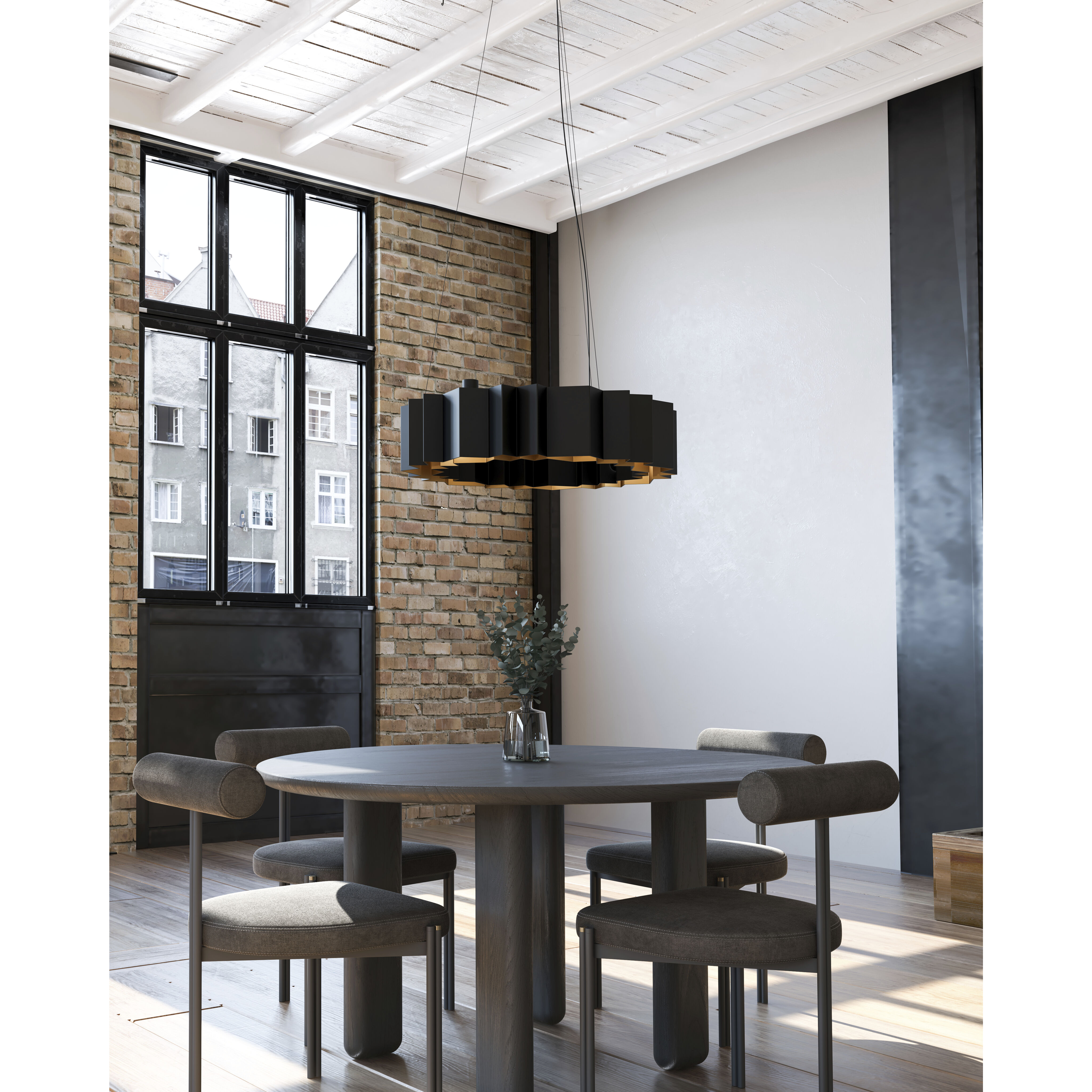 Akira 12 Light 40 inch Black/Gold Chandelier Ceiling Light