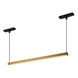 Mira 48V DC Brushed Gold Trilo Track Linear Pendant Ceiling Light in 3000K