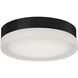 Bedford Flush Mount Ceiling Light in Black, Exterior Polished,  Interior Painted White, Round