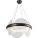 Taurus LED 22.13 inch Urban Bronze/Clear Ribbed Glass Chandelier Ceiling Light
