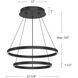Cerchio LED 23.63 inch White Chandelier Ceiling Light