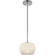 Samar 1 Light 7.5 inch Chrome Pendant Ceiling Light in Transition Opal Glass