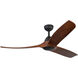 Baylor 60 inch Matte Black and Dark Walnut Ceiling Fan