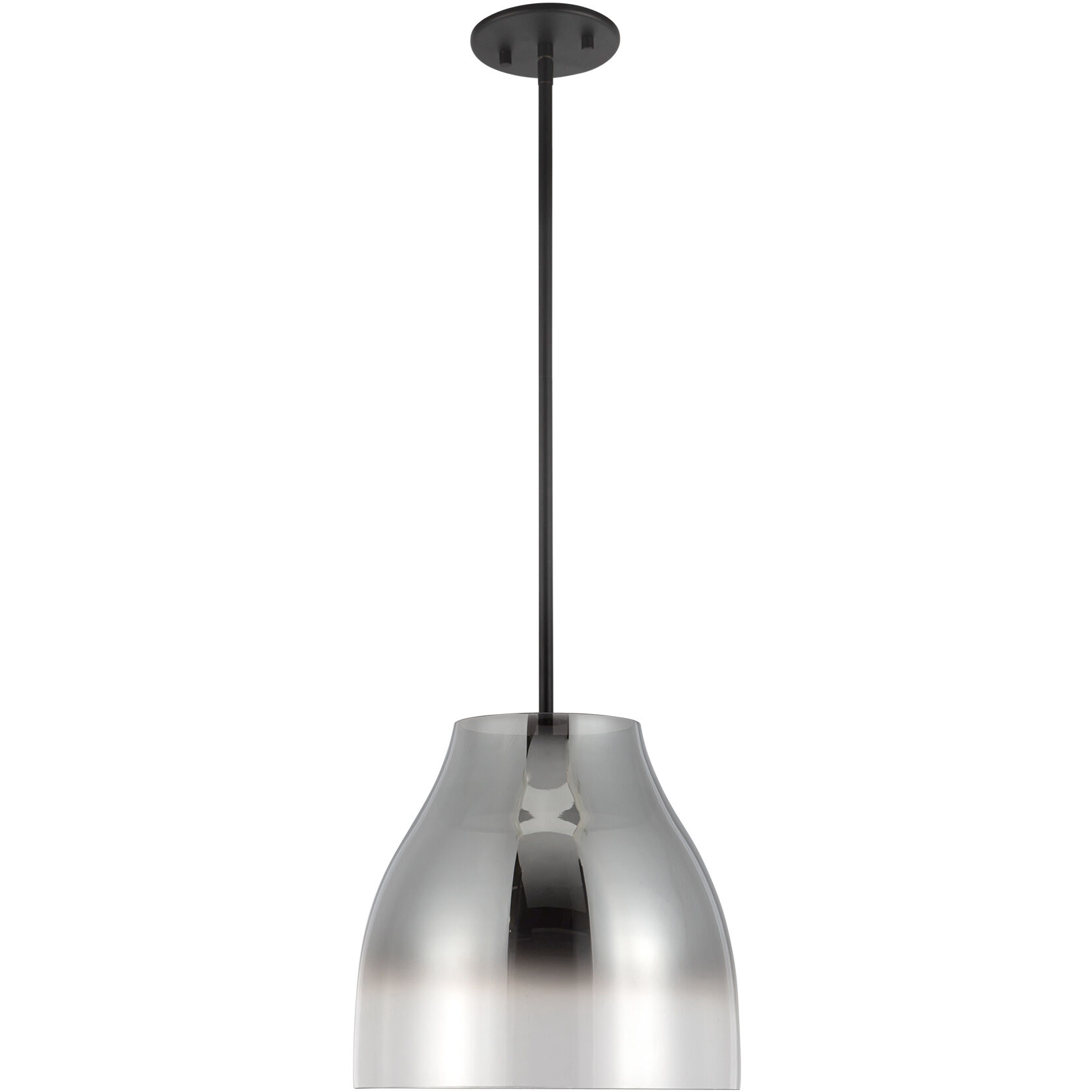Trinity LED 11.38 inch Black/Smoked Pendant Ceiling Light in Smoked Glass