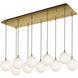 Bolla LED 10.25 inch Brushed Gold Multi Pendant Ceiling Light in Opal Glass
