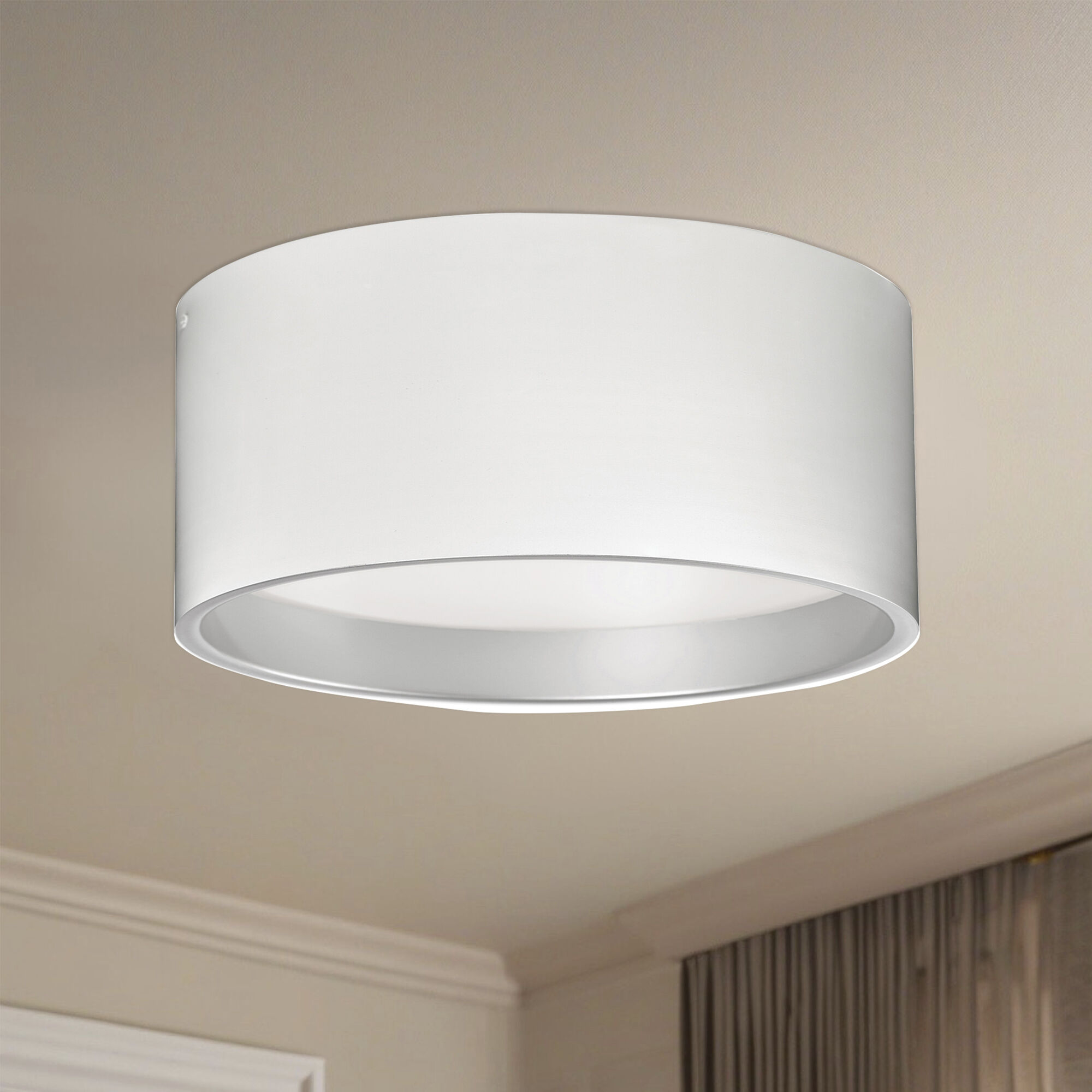 Mousinni LED 17.75 inch White Flush Mount Ceiling Light