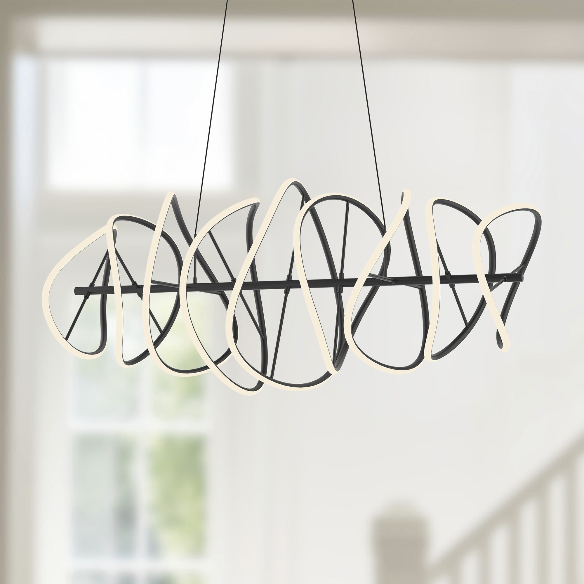 Collide LED 20.63 inch Black Chandelier Ceiling Light