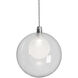 Bolla Pendant Ceiling Light in Chrome, Clear Glass Shade