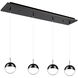 Pluto Multi Pendant Ceiling Light in Black Chrome