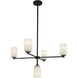 Nola 5 Light 30.63 inch Black/Glossy Opal Glass Chandelier Ceiling Light in Glossy Opal Glass Shade