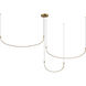 Talis LED 70.5 inch Brushed Gold Multi Pendant Ceiling Light