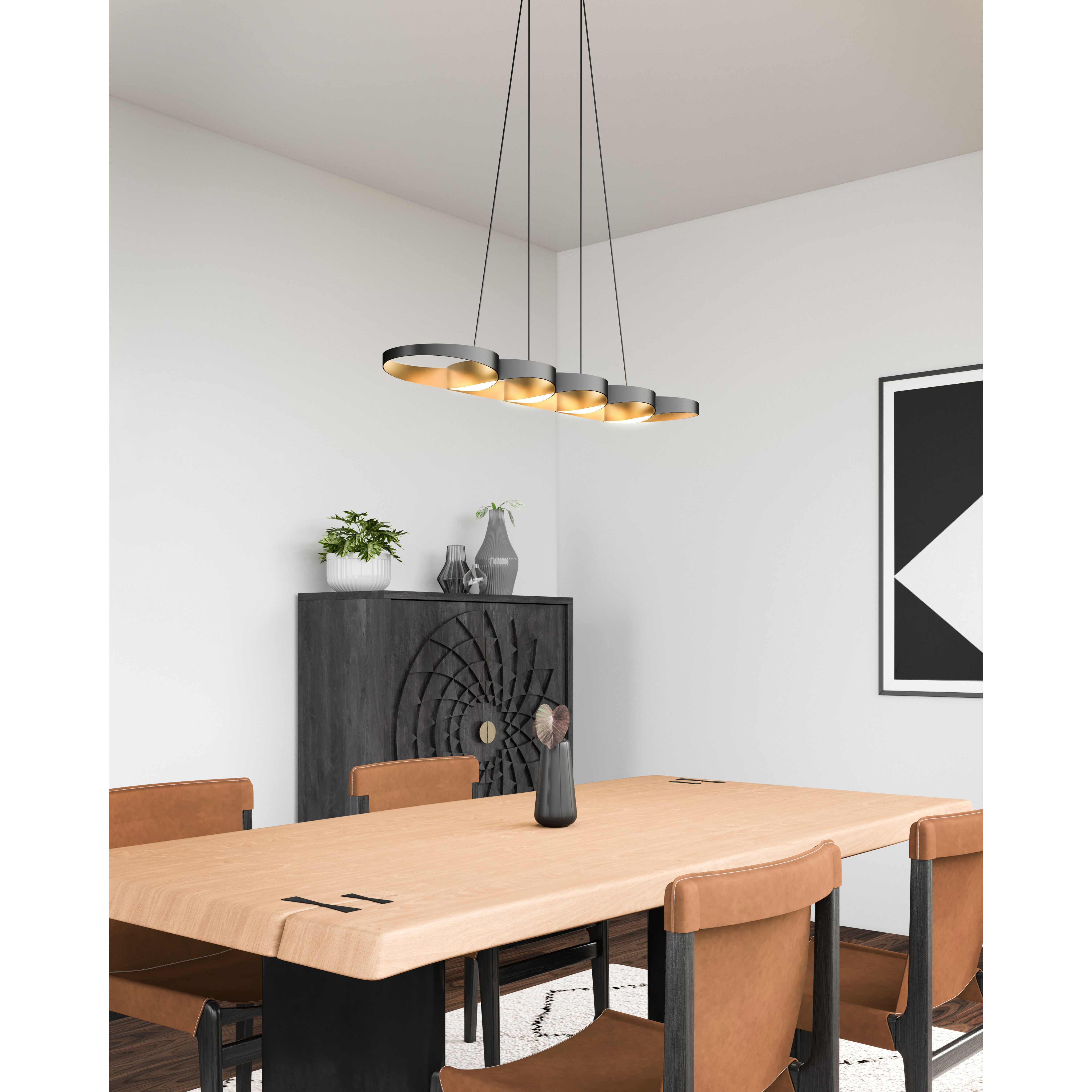 Maestro LED 37.75 inch Black Linear Pendant Ceiling Light