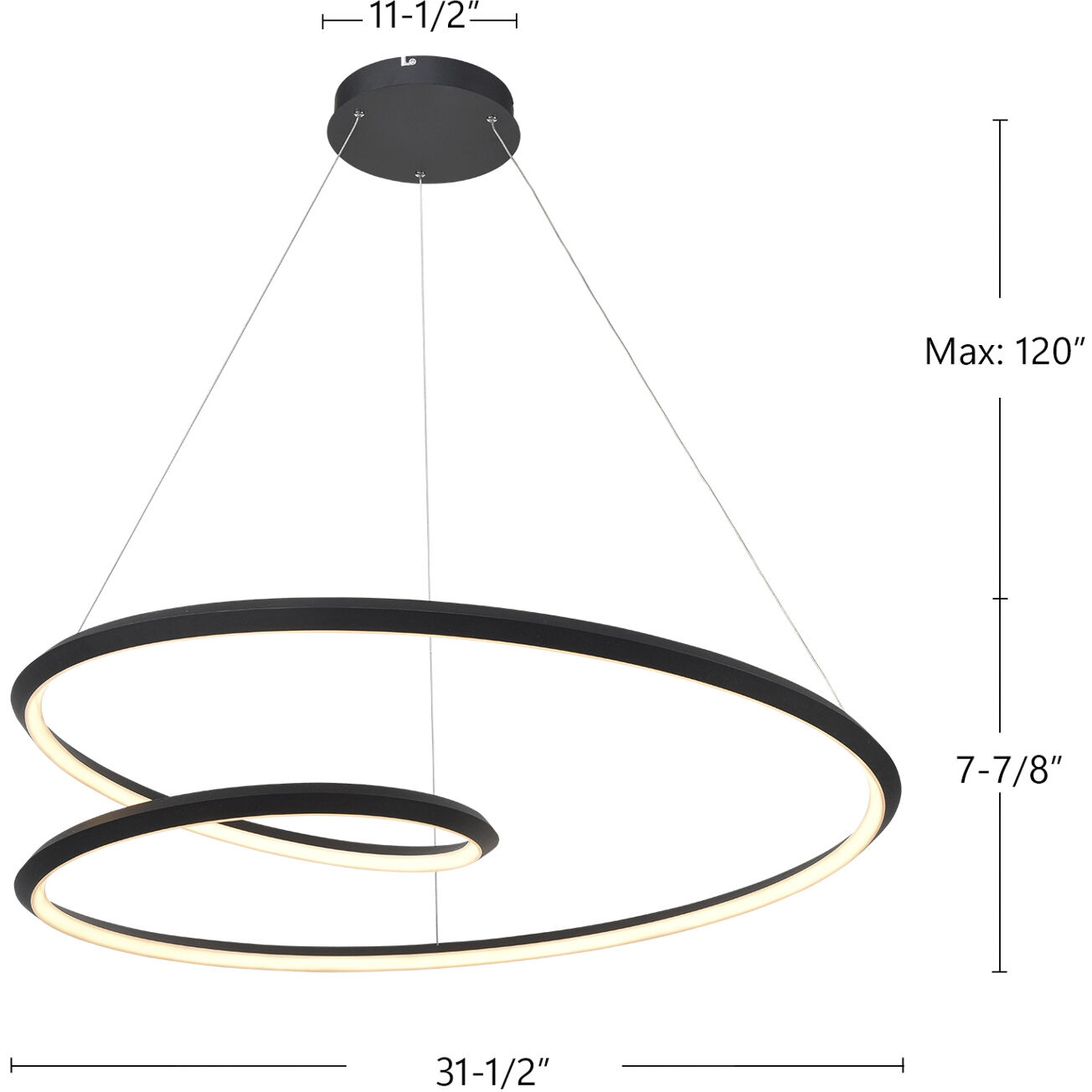 Ampersand Pendant Ceiling Light in Brushed Gold