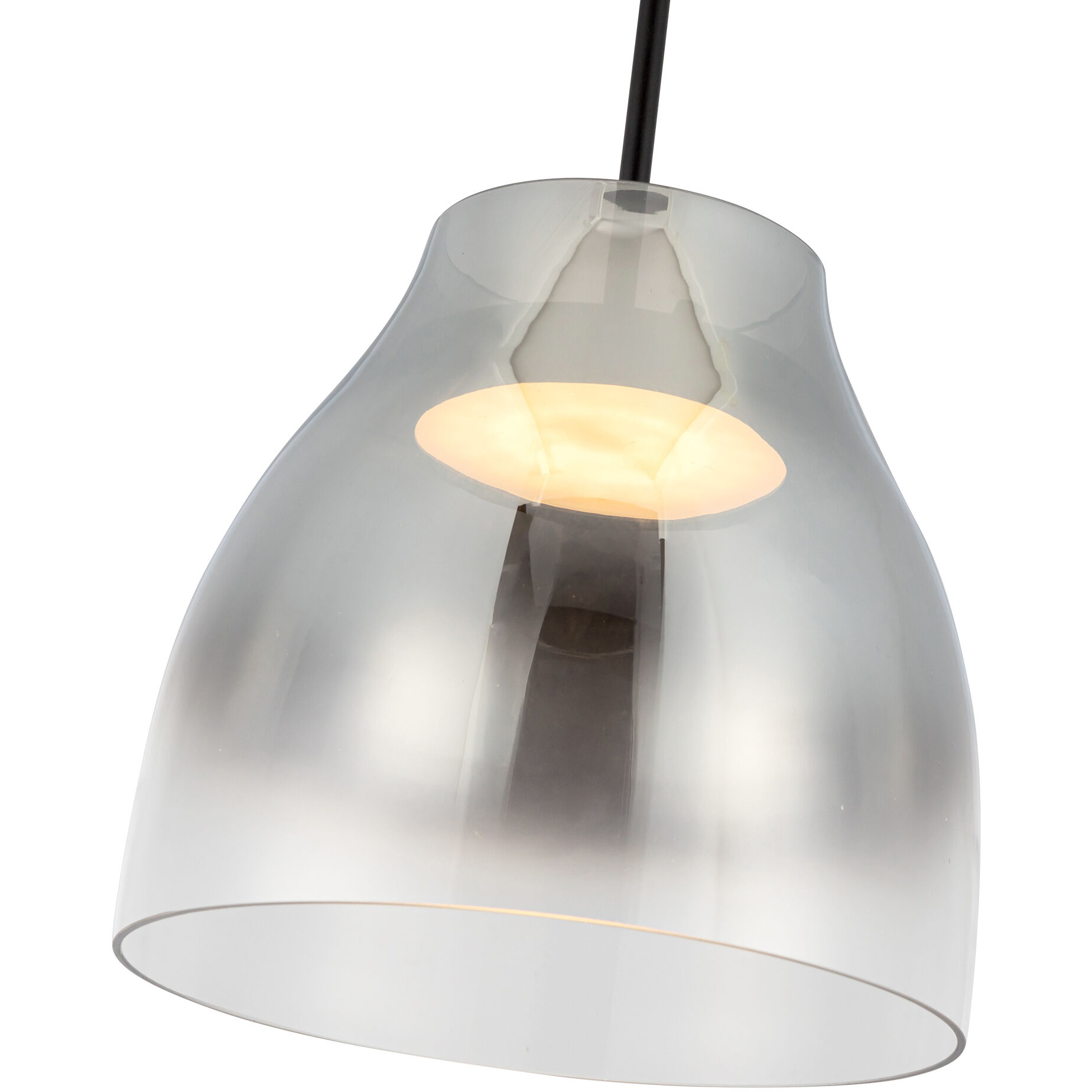 Trinity LED 11.38 inch Black/Smoked Pendant Ceiling Light in Smoked Glass