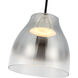 Trinity LED 11.38 inch Black/Smoked Pendant Ceiling Light in Smoked Glass