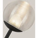 Claremont LED 13 inch Black Exterior Wall in Clear Ribbed Glass