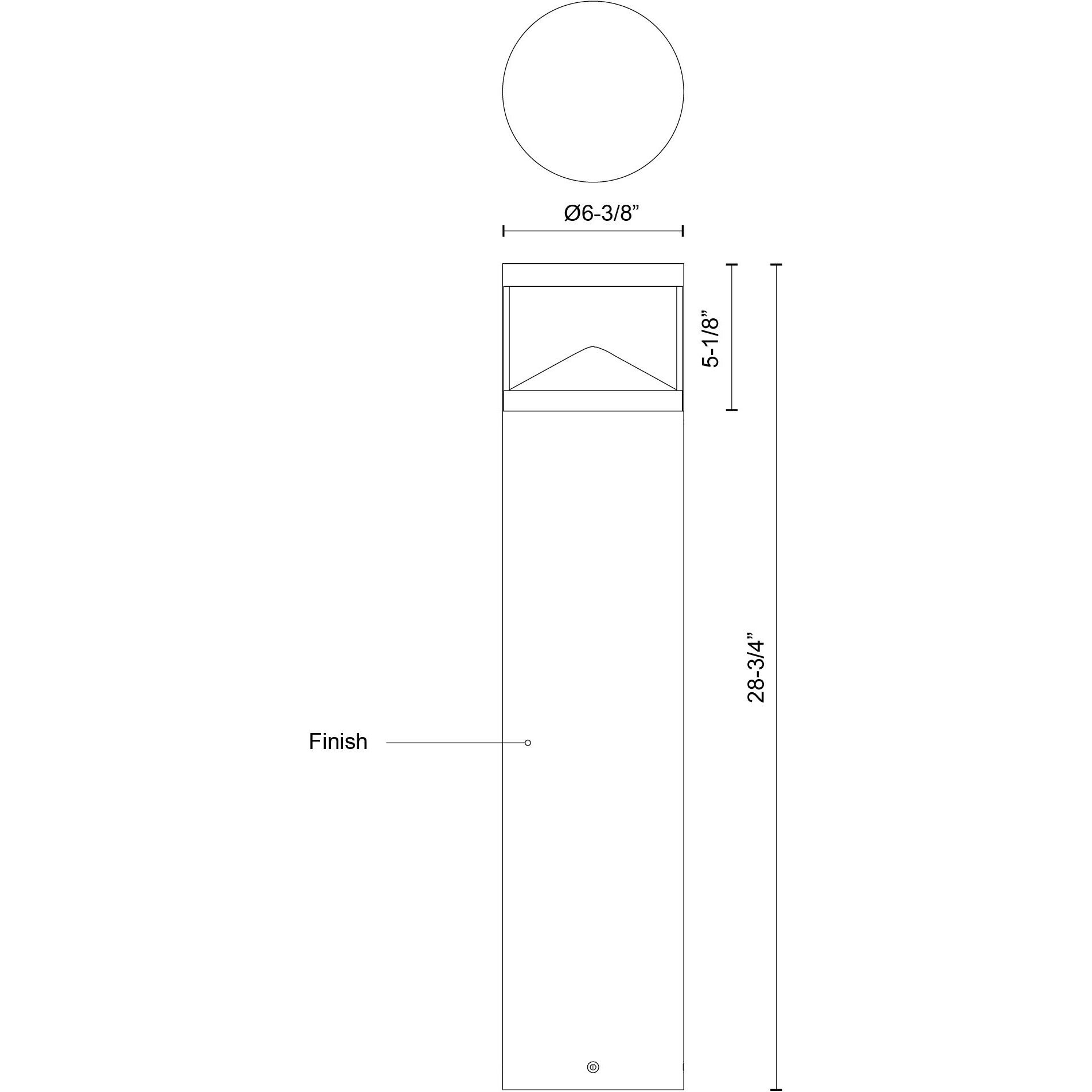 Dover 120-277V 24.00 watt Black Exterior Bollard