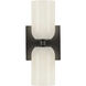 Nola Wall Sconce Wall Light in Black, Glossy Opal Glass Shade