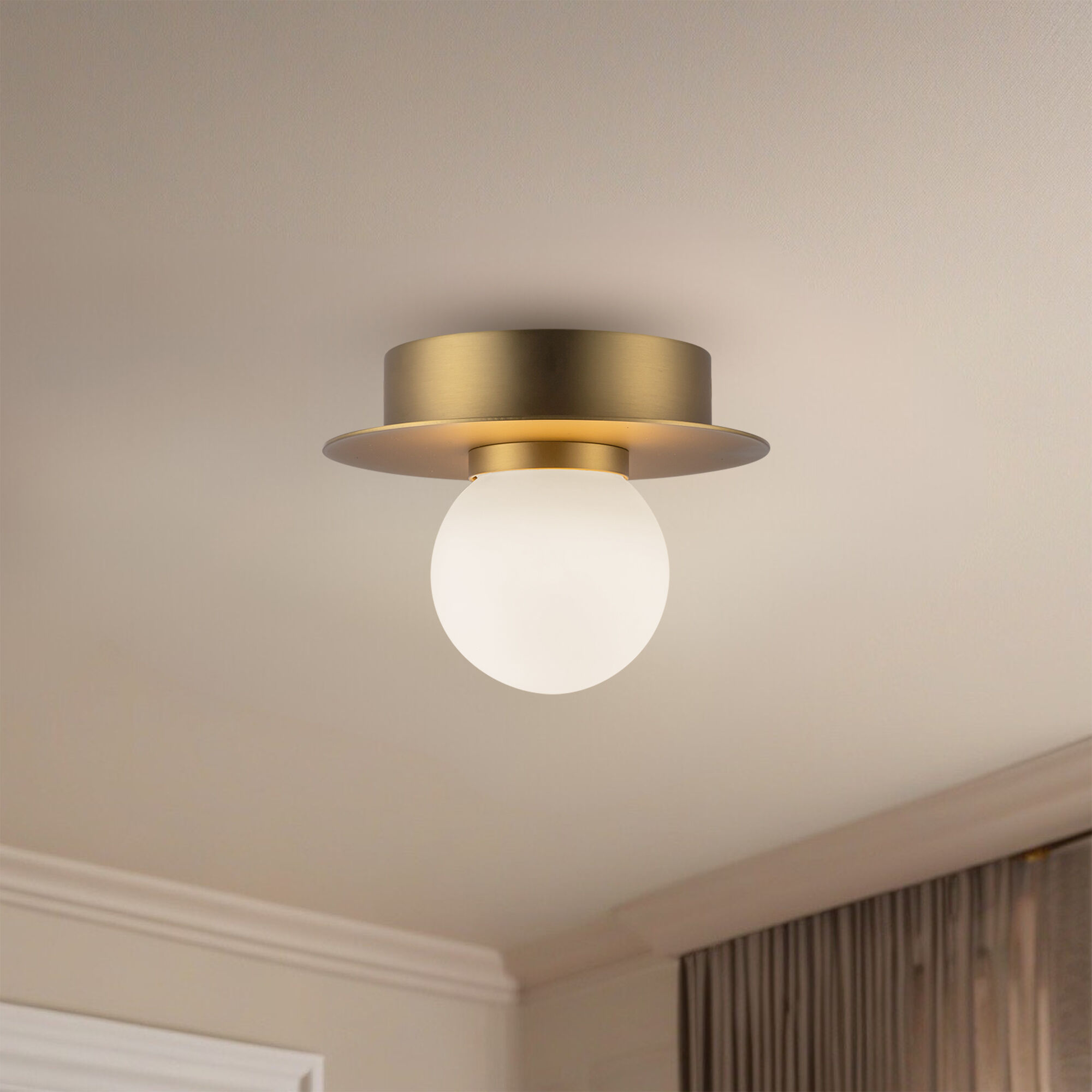 Elixir LED 6 inch Brushed Gold Flush Mount Ceiling Light