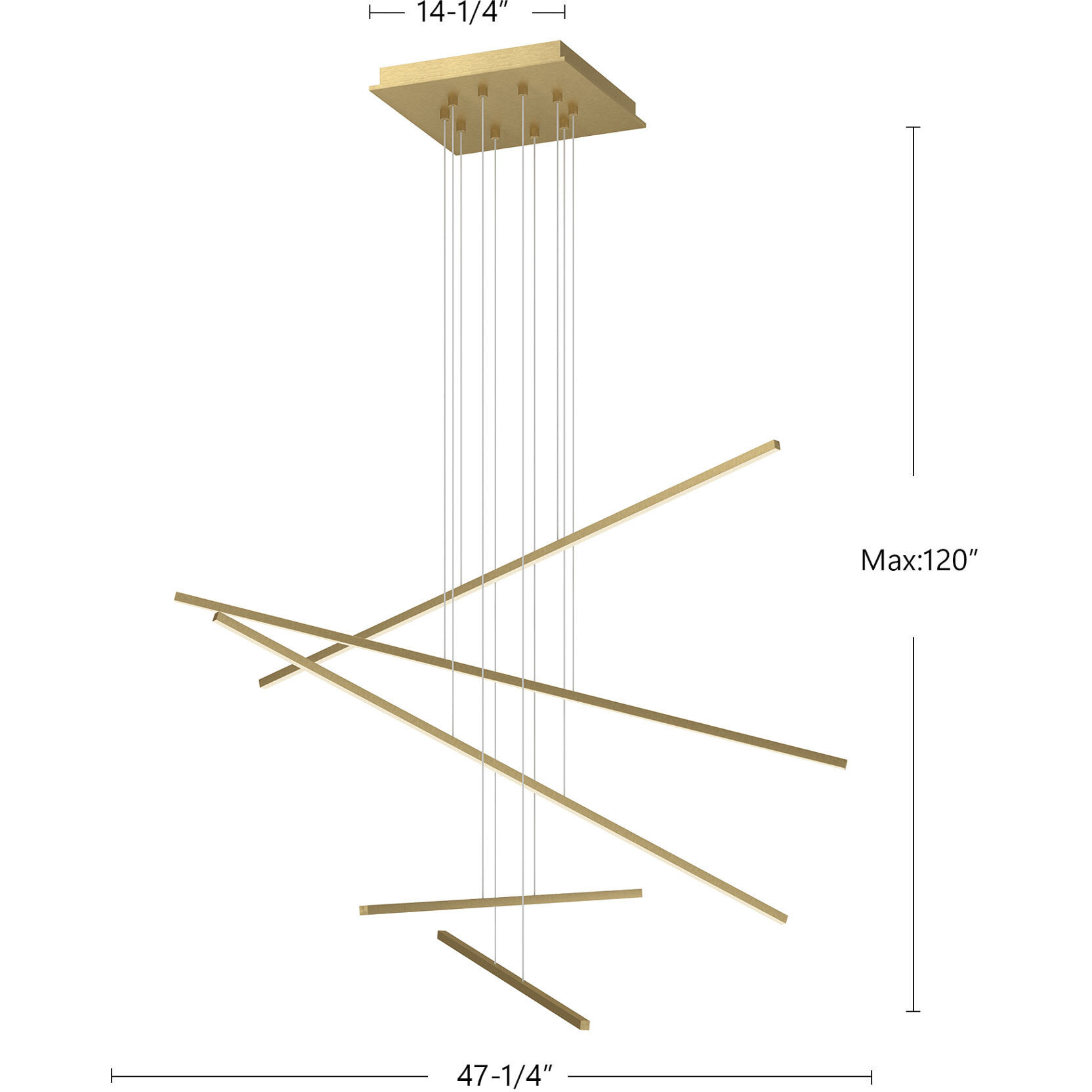 Vega Minor Multi Pendant Ceiling Light in Brushed Gold